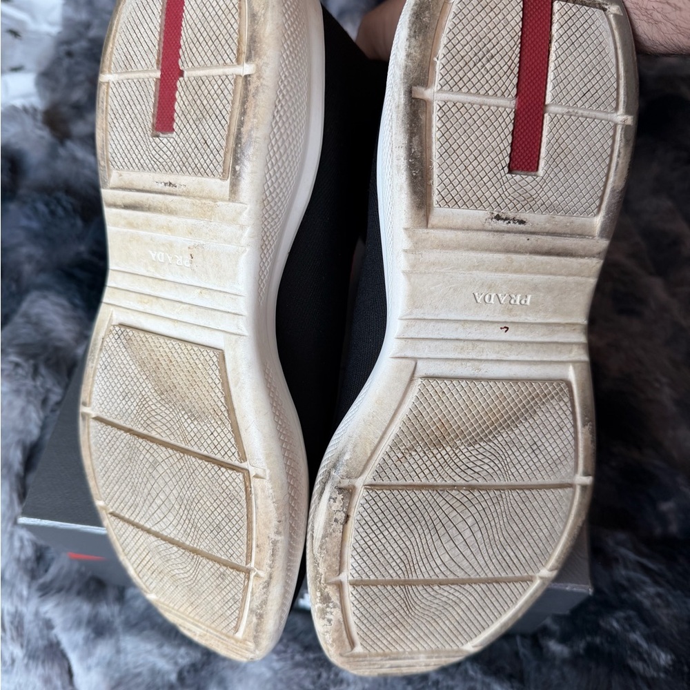 Prada Black and Red Sock Sneakers - Picture 8 of 8